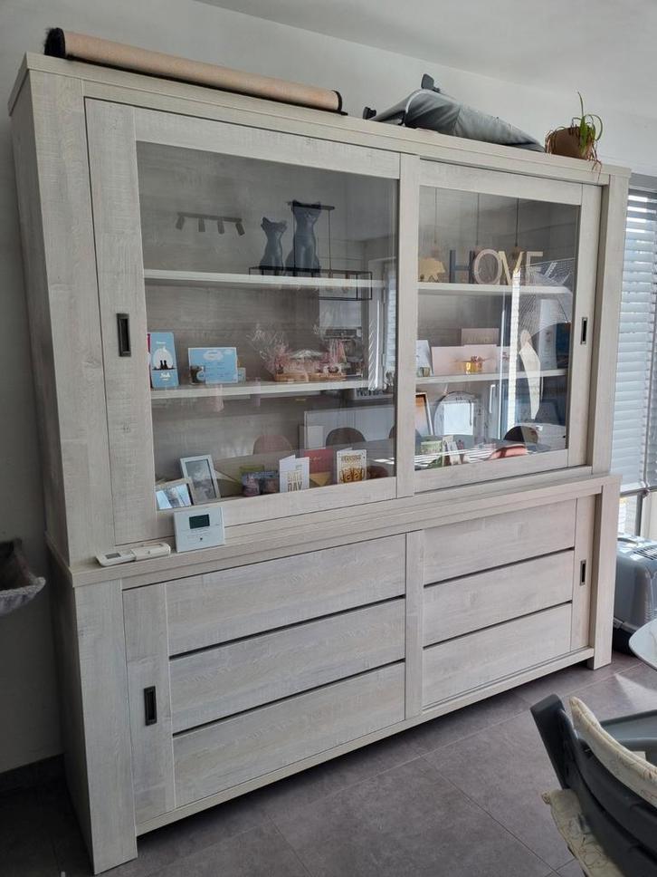 Dressoir + barmeubel, Huis en Inrichting, Kasten | Buffetkasten, Overige houtsoorten, Glas, Ophalen