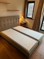 Boxspring met hoofdeinde 160x200cm, Ophalen, Gebruikt, Tweepersoons, Rustiek