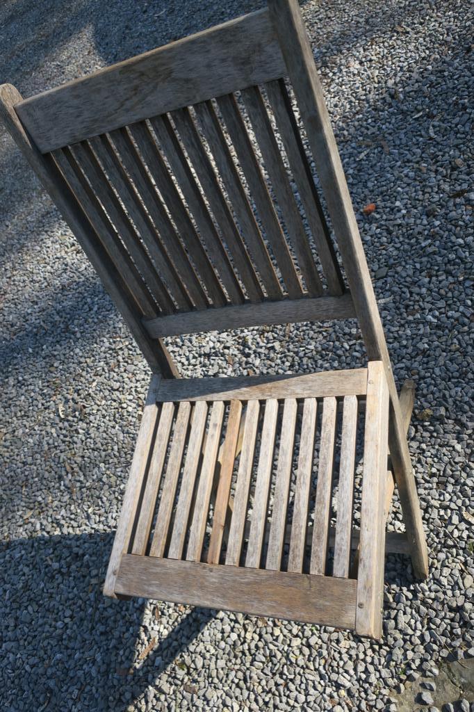 chaise en teck avec coussin, Jardin & Terrasse, Chaises de jardin, Enlèvement, Utilisé, Bois