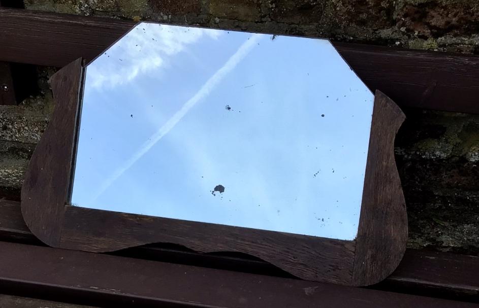 Retro schouw spiegel jaren 1950, Antiek en Kunst, Ophalen