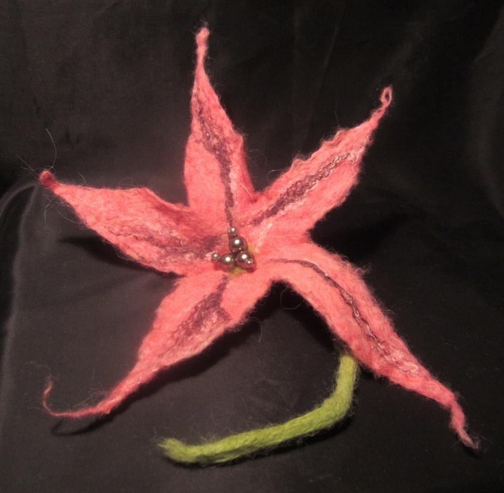 Handgemaakte vilten bloem: alpacawol , zijde (14), Verzenden, Nieuw, Versiering