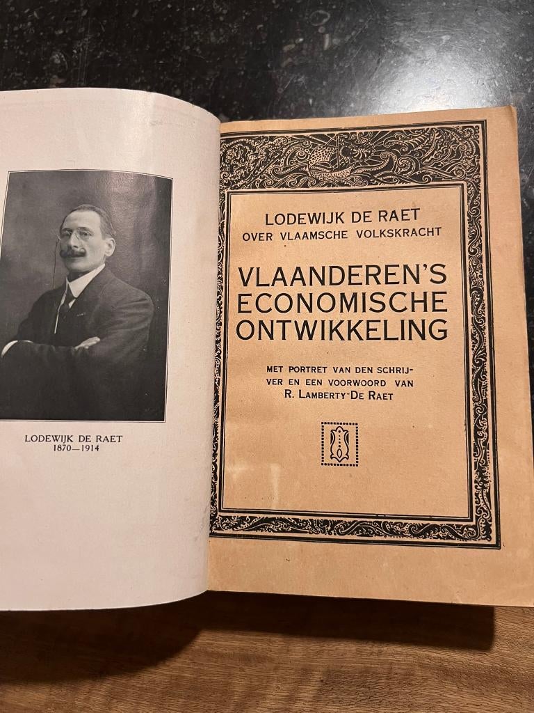 Vlaanderen's Economische ontwikkeling - Lodewijk De Raet, Antiek en Kunst, Antiek | Boeken en Manuscripten, Ophalen of Verzenden