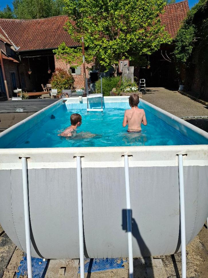 compleet opzet zwembad met warmtepomp, Jardin & Terrasse, Accessoires de piscine, Utilisé, Échelle, Enlèvement