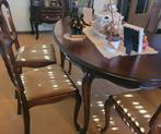 Ovale tafel in kerselaar met 6 stoelen, Huis en Inrichting, Ophalen