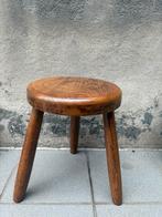 Vintage Frans brutalist massief eik kruk, Enlèvement, Comme neuf