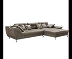 Zetel hoeksalon kleur taupe, Huis en Inrichting, Ophalen, Hoekbank, 300 cm of meer, Zo goed als nieuw