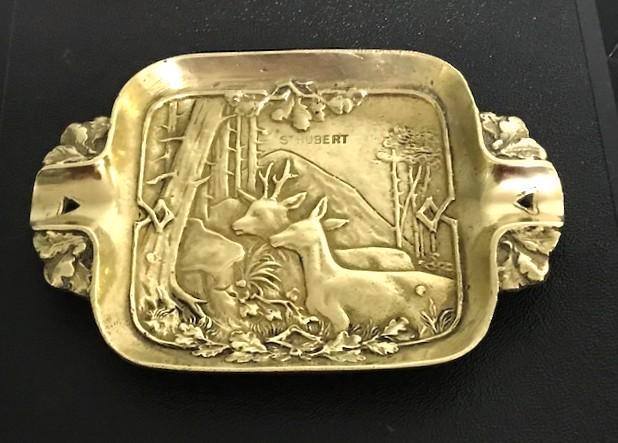 Asbak Brons Jacht St.Hubert Hert Ardennen Antiek😎💑🎁🤗⚡👌, Antiek en Kunst, Antiek | Brons en Koper, Brons, Ophalen of Verzenden