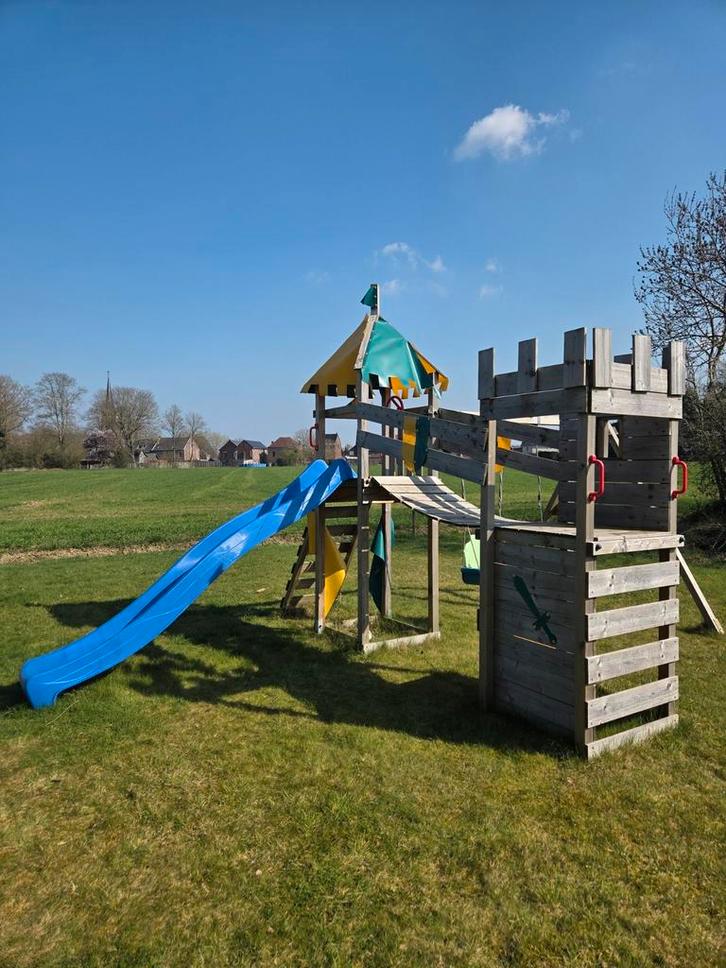 Speeltuig Wickey, Enfants & Bébés, Jouets | Extérieur | Aires de jeux, Comme neuf, Toboggan, Mur d'escalade, Passerelle, Balançoire