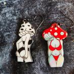 Zwart + rode oorbellen, Handtassen en Accessoires, Oorbellen, Overige materialen, Hangers, Zwart, Nieuw