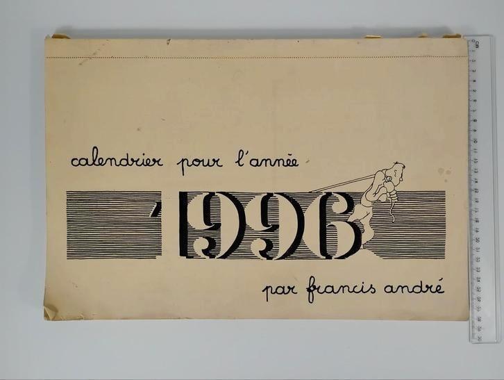 Calendrier 55 planches illustrées Francis André 1996, Antiquités & Art, Art | Dessins & Photographie, Enlèvement ou Envoi