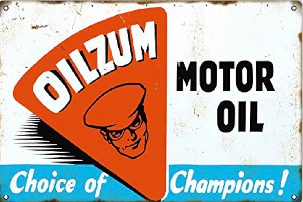 Panneau pub en métal Oilzum motor oil  retro vintage mancave, Collections, Marques & Objets publicitaires, Neuf, Panneau publicitaire