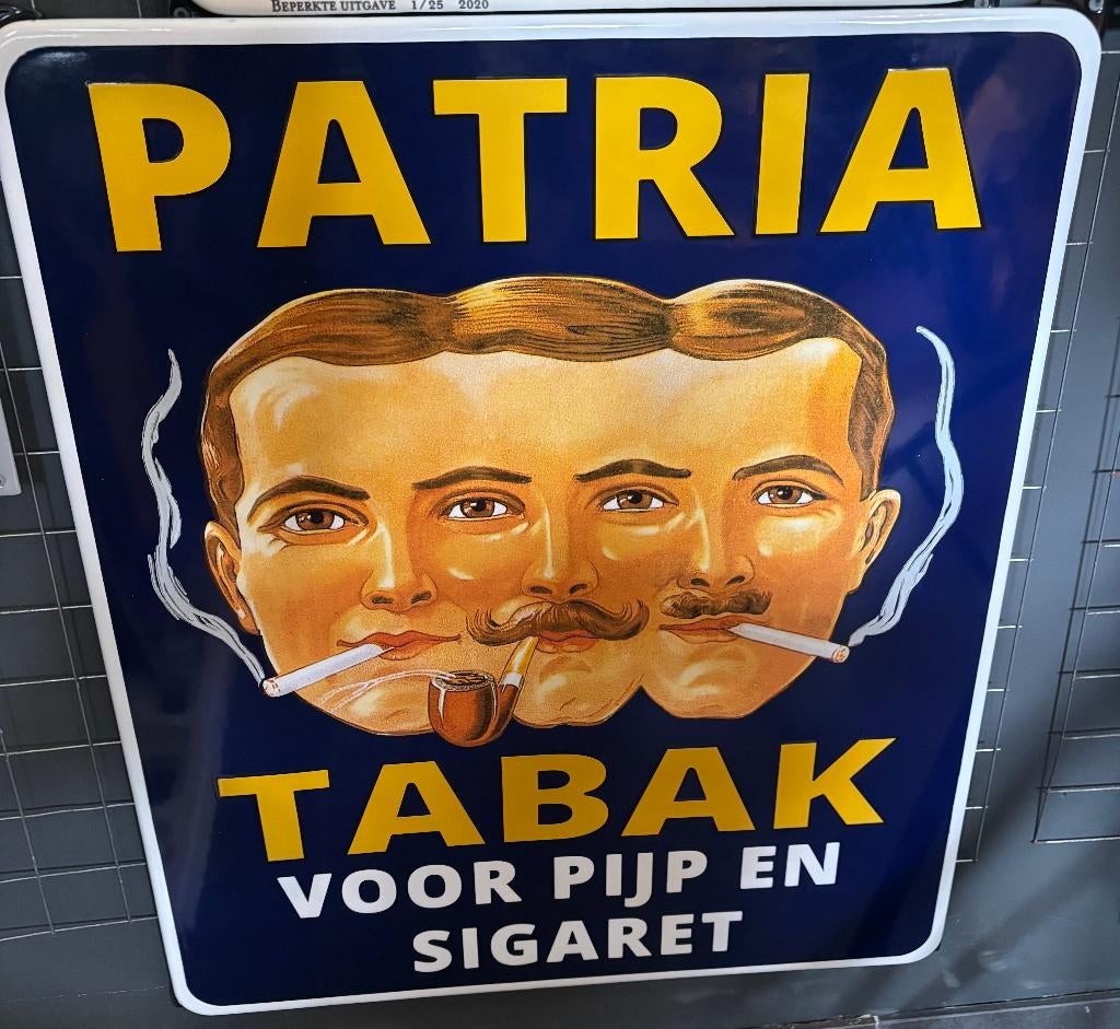 emaille reclamebord patria, Collections, Enlèvement ou Envoi, Neuf, Panneau publicitaire