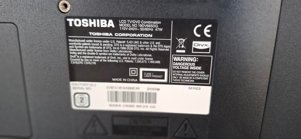 Toshiba LCD TV 47cm met DVD speler, Ophalen, LCD, Toshiba