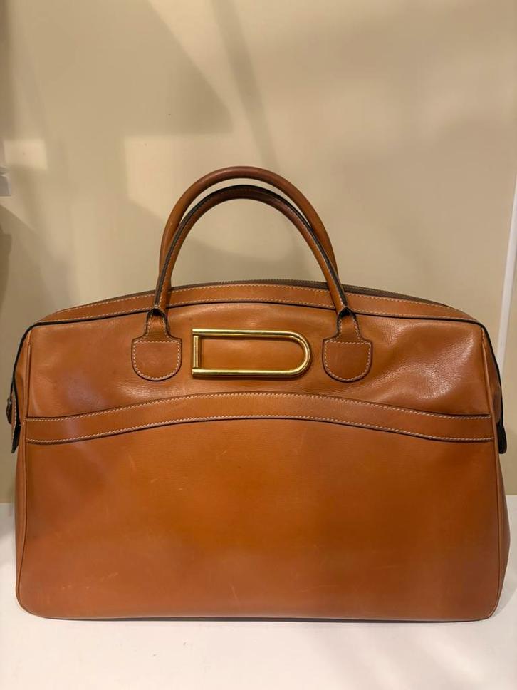 DELVAUX vintage tas boxcalf leder, Handtassen en Accessoires, Tassen | Damestassen, Zo goed als nieuw, Ophalen
