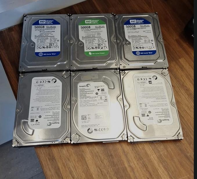 6 x 500GB 3,5 SATA, Computers en Software, Harde schijven, Gebruikt, Desktop, Intern, HDD, SATA, Ophalen of Verzenden