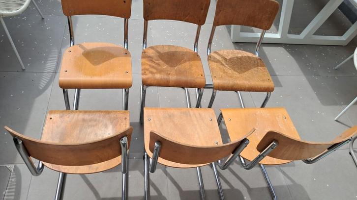 VINTAGE TUBAX Schoolstoel bauhaus s43, Huis en Inrichting, Barkrukken, Ophalen