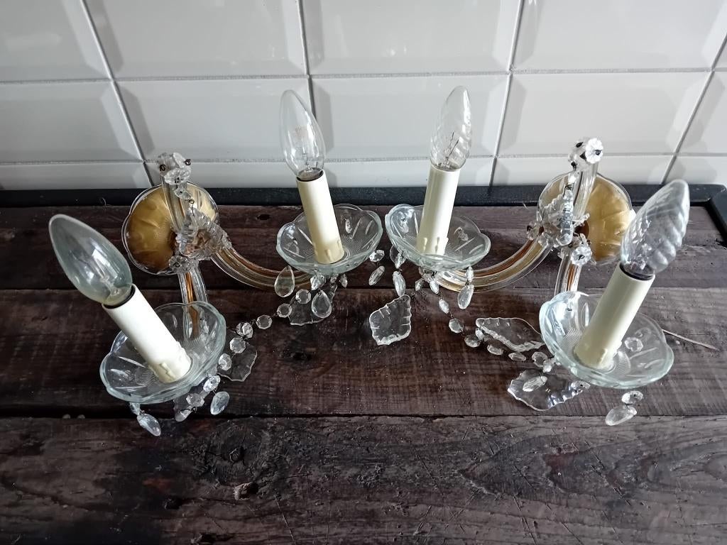Lampes vintage, Enlèvement ou Envoi, Utilisé, Verre, Moins de 50 cm