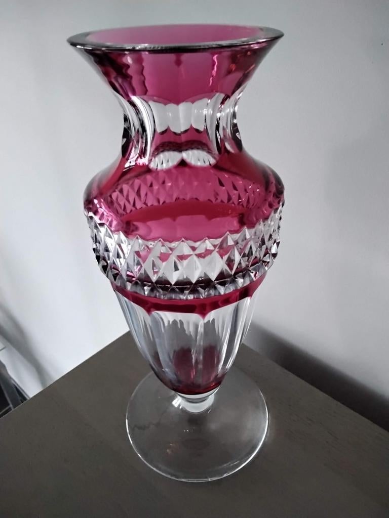 Vase en cristal Val St Lambert hauteur 25 cm, Antiquités & Art, Enlèvement ou Envoi