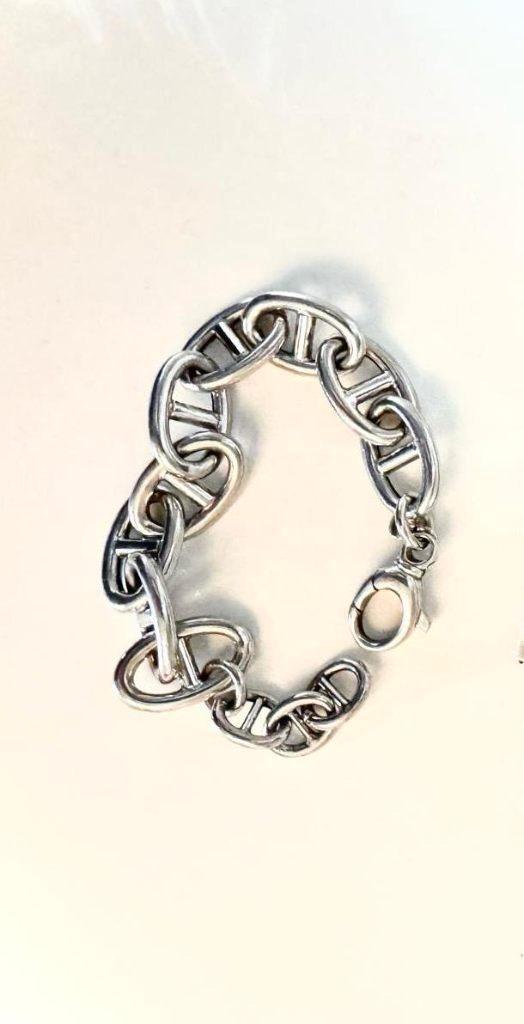 Zilveren schakelarmband, Bijoux, Sacs & Beauté, Bracelets, Comme neuf, Argent, Argent, Enlèvement