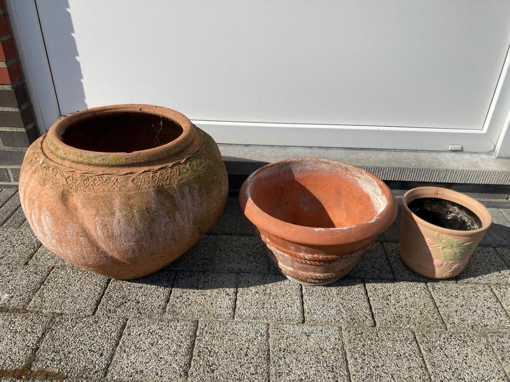 Aardewerk bloempotten!, Tuin en Terras, Ophalen, Gebruikt, Aardewerk