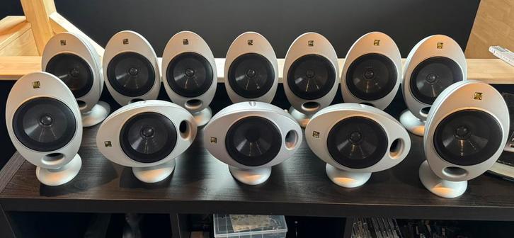 Kef eggs 12 stuks, TV, Hi-fi & Vidéo, Ensembles home-cinéma, Utilisé, Système 5.1, 70 watts ou plus, Autres marques, Enlèvement