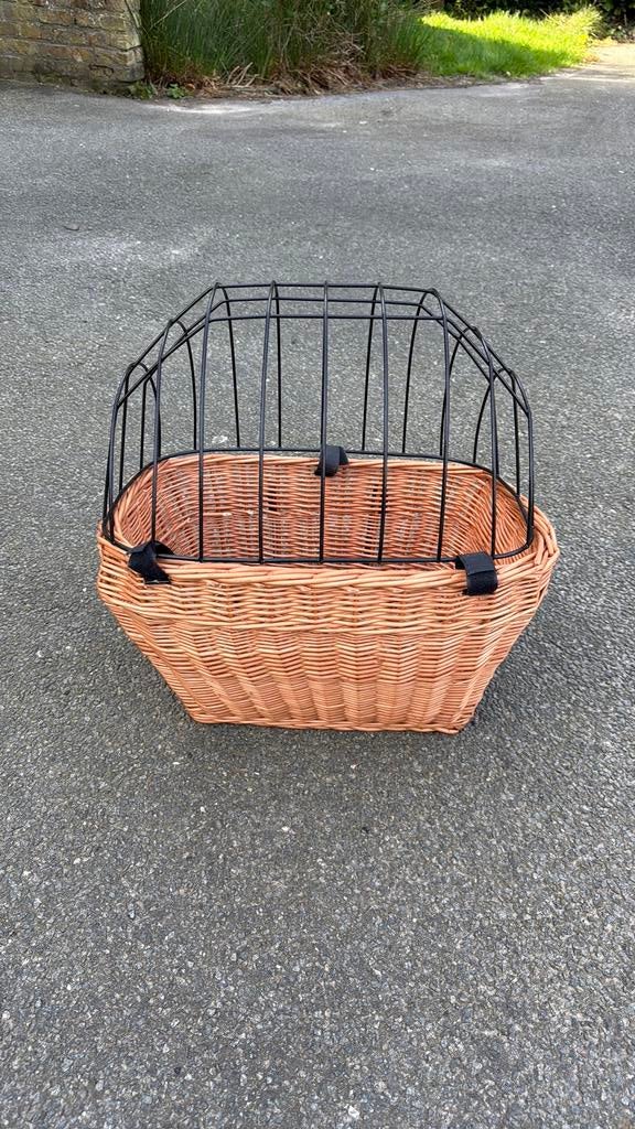 Fietsmand hond Voorop Wilgen Riet, Enlèvement, Comme neuf, Panier de vélo