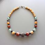 Collier africain en agates, bois fossile et terres cuites, Neuf, Pierre ou Minéral, Enlèvement ou Envoi, Vert