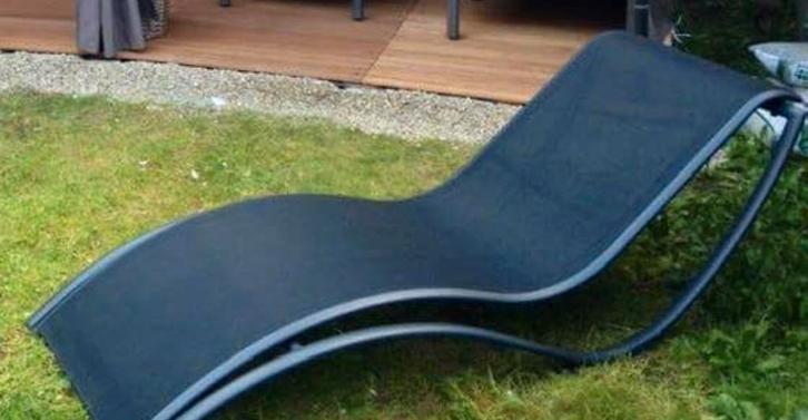 Transat design anthracite, Jardin & Terrasse, Chaises longues, Utilisé, Enlèvement