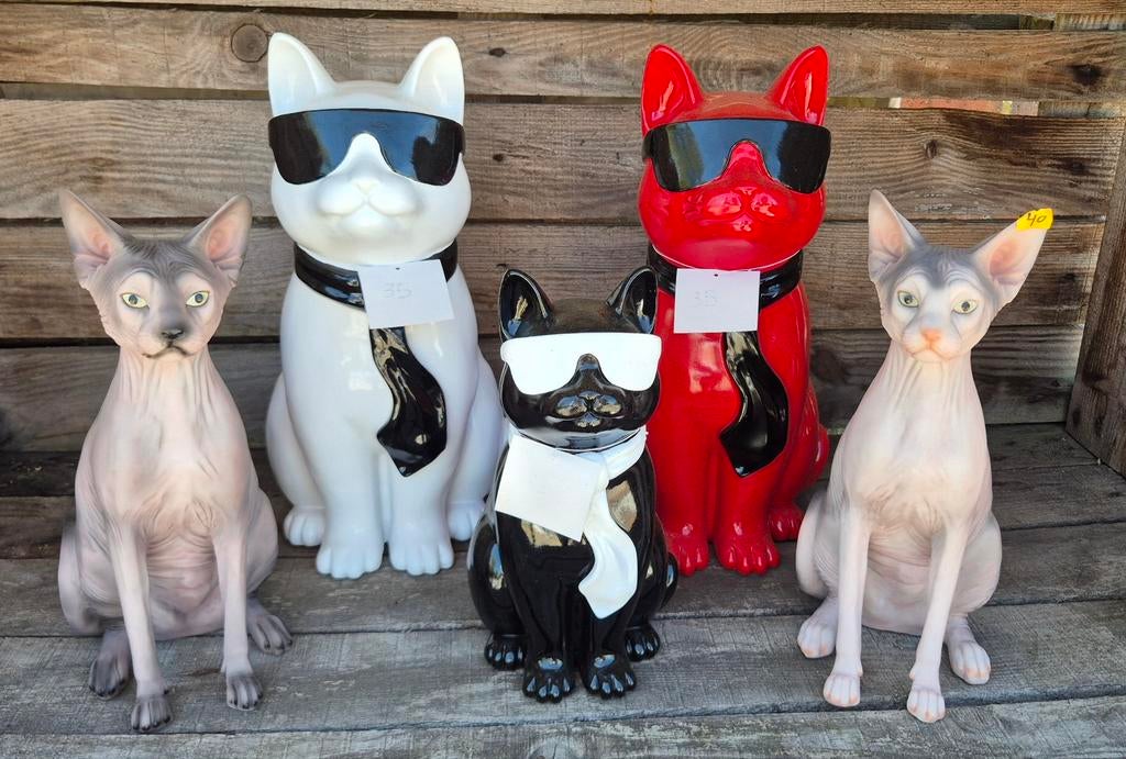 Poezen beelden, Ophalen, Nieuw, Kunststof, Dierenbeeld