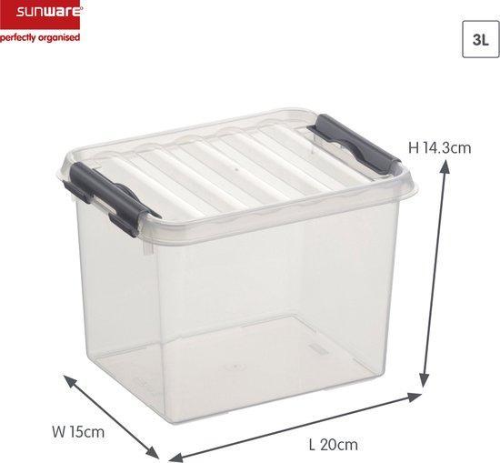 Sunware-Q - line opbergbox 3L transparant metaal, Maison & Meubles, Accessoires pour la Maison | Autre, Comme neuf, Enlèvement ou Envoi