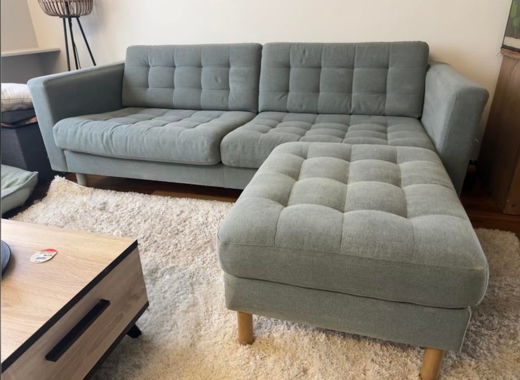 Ikea Landskrona 3-zit sofa + poef, Maison & Meubles, Enlèvement, Utilisé