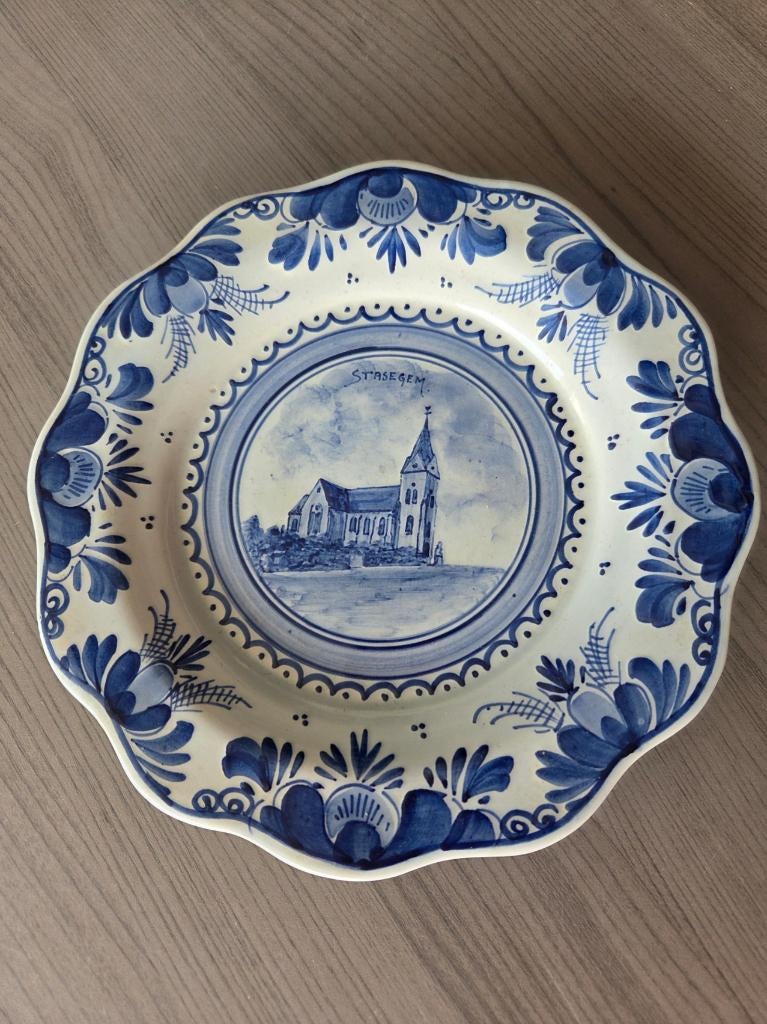 Delfts blauw bord van Stasegem, Ophalen of Verzenden