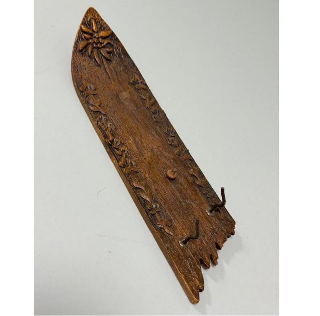Antiek antieke hout houten Surfplank kapstok sleutelophanger, Antiek en Kunst, Curiosa en Brocante, Ophalen of Verzenden