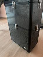 Beauty trolley zwart-diamantlook te koop, Avec serrure, Enlèvement, Utilisé, Rigide