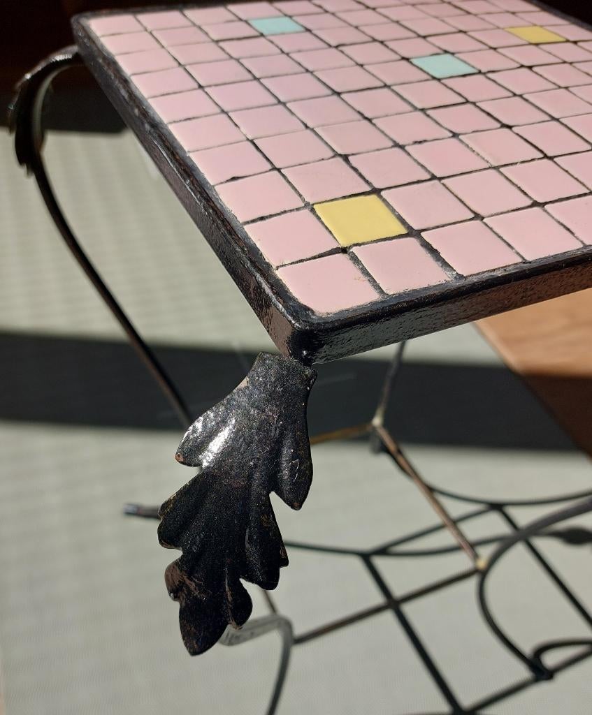 Retro bijzettafel, Minder dan 55 cm, Gebruikt, Metaal of Aluminium, Ophalen