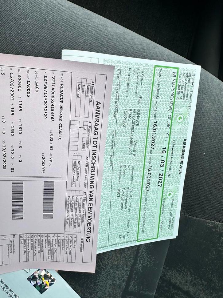 Renault megane 09/2001 essence homologuée à vendre 1250€, Autos, Renault, Particulier, Mégane, Radio, Essence, Euro 3, Berline