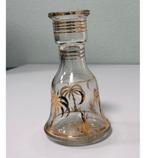 Vintage glazen vaas 20cm glas met palmboom bloemen vaas, Antiek en Kunst, Ophalen of Verzenden