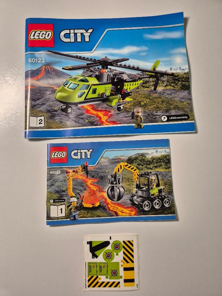 LEGO 60123 Volcano Supply Helicopter, Ophalen, City, Lego, Zo goed als nieuw