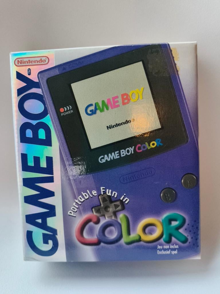 Nintendo Game Boy Color console Purple / als nieuw compleet, Games en Spelcomputers, Spelcomputers | Nintendo Game Boy, Zo goed als nieuw