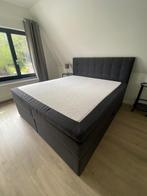 Lit double, Maison & Meubles, Gris, Tissu, Neutraal, Enlèvement