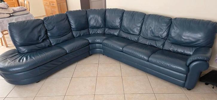 Salon d'angle en cuir, Maison & Meubles, Canapés | Salons, Cuir, Enlèvement