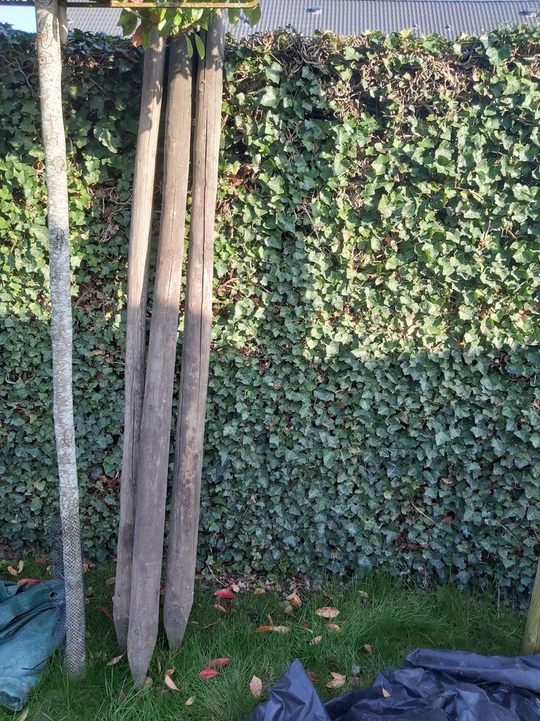 Houten palen, Tuin en Terras, Schuttingen, Ophalen