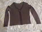 Trui bruin met kant Etam maat 44, Kleding | Dames, Truien en Vesten, Ophalen, Bruin, Maat 42/44 (L), Gedragen