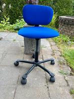 bureaustoel in blauwe stof, Ophalen, Gebruikt, Blauw, Bureaustoel