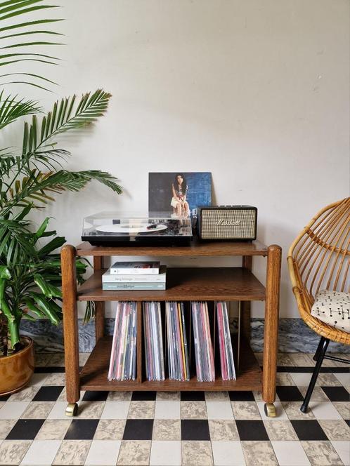 Vintage midcentury platenspeler meubel | trolley | retro, Huis en Inrichting, Kasten | Overige, Ophalen