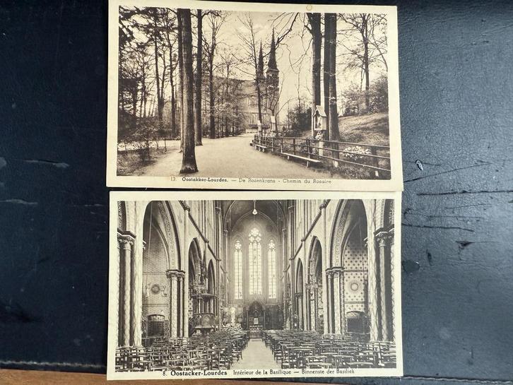 2 Postkaarten Oostacker-Lourdes +-1920, Verzamelen, Postkaarten | België, Ongelopen, Oost-Vlaanderen, 1920 tot 1940, Ophalen of Verzenden