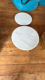 Table en marbre blanc, Ophalen, Minder dan 55 cm, Rond, Zo goed als nieuw