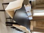 Zwarte tafel + witte stoffen stoelen, Huis en Inrichting, Minder dan 50 cm, Gebruikt, Rechthoekig, Ikea