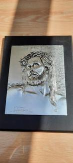 Jezus op hout zilver 925, Antiek en Kunst, Ophalen