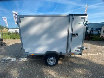 Remorque fourgon 258x150x150 + porte latérale disponible aux enchères